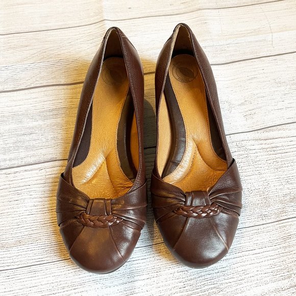Nurture Brown Leather Women's Wedge Heel Shoes Size 9 - Picture 1 of 6